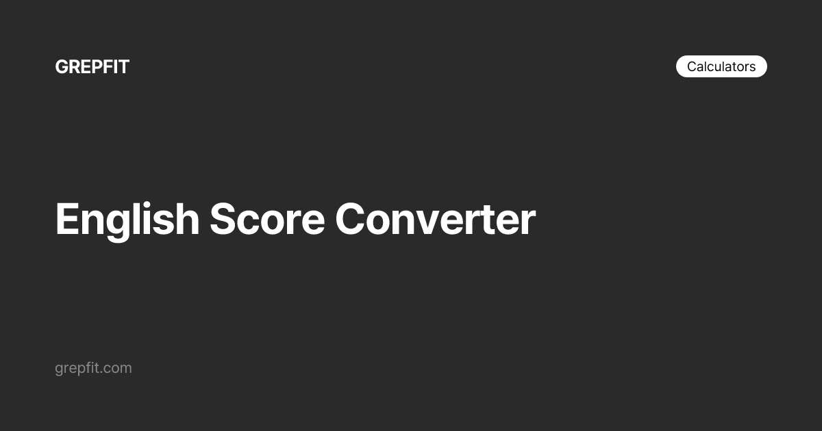 English Score Converter