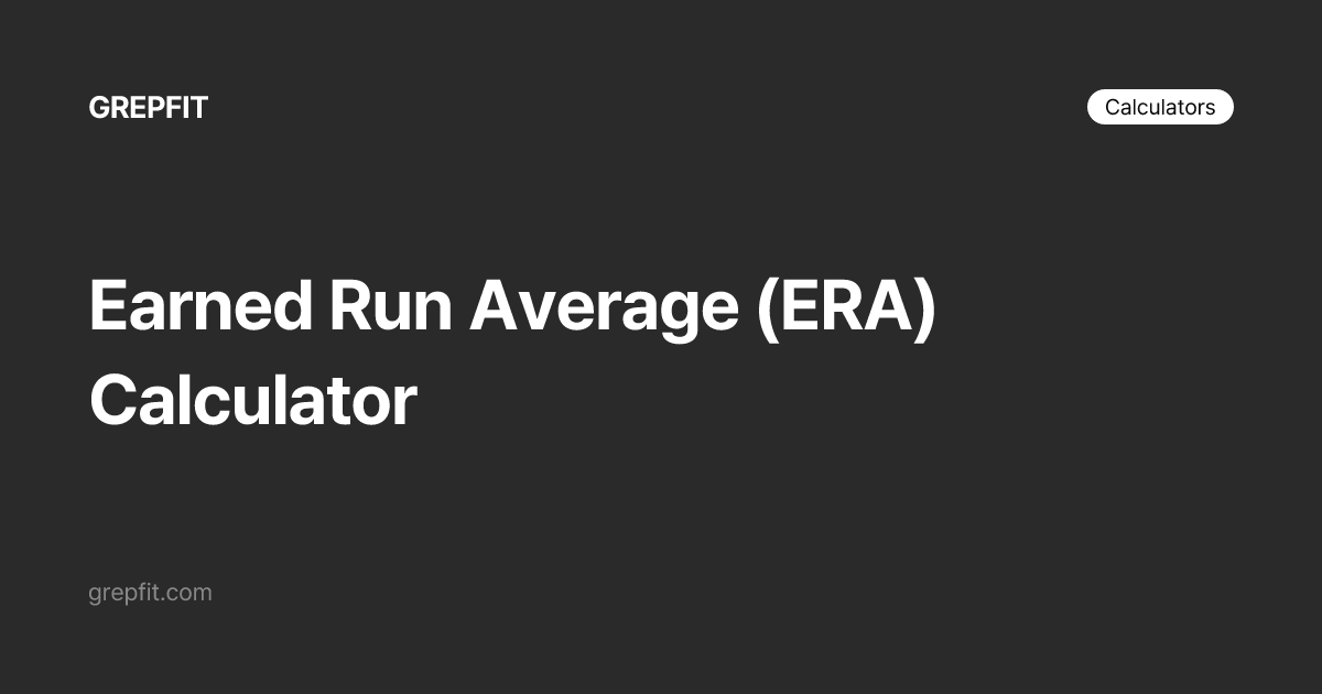 Kalkulator ERA (Earned Run Average)