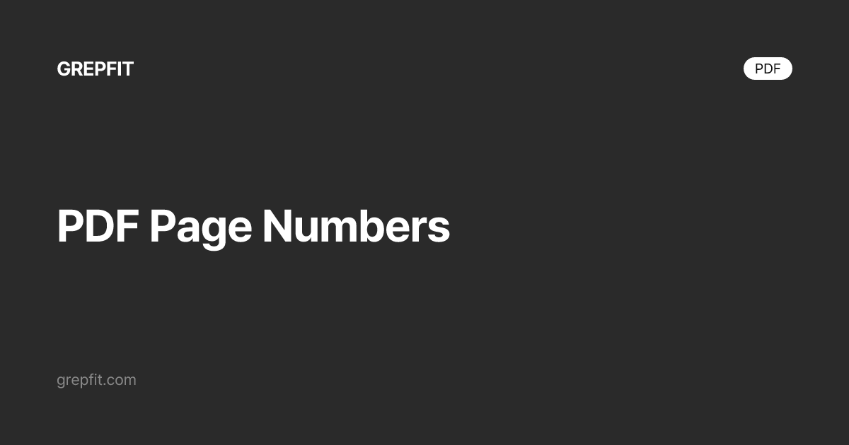PDF Page Numbers