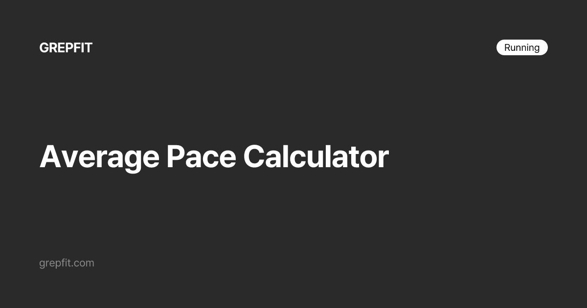 Kalkulator Pace Rata-rata