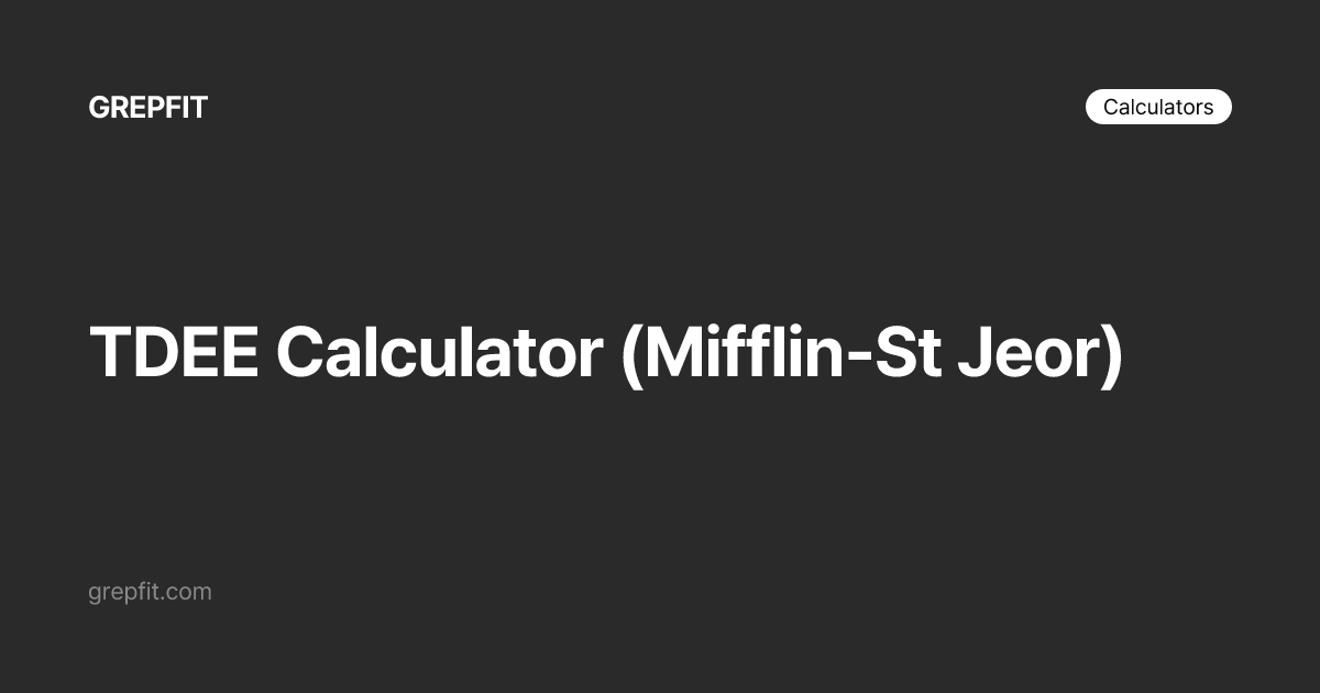 Kalkulator TDEE (Mifflin-St Jeor)