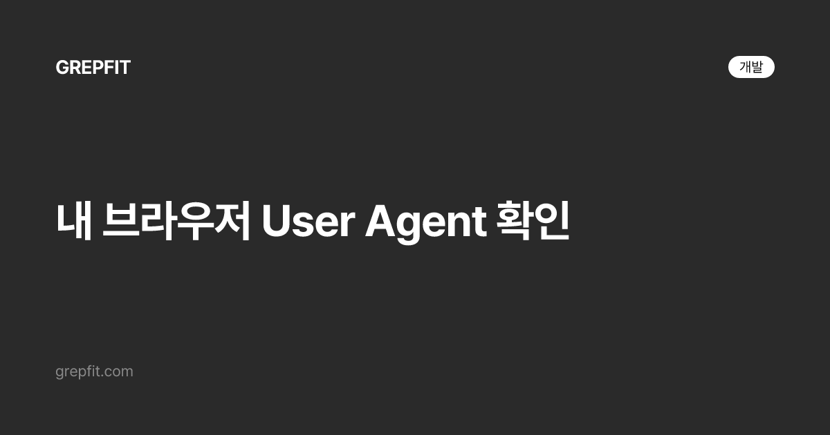 내 브라우저 User Agent 확인