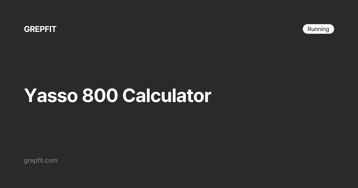 Kalkulator Yasso 800